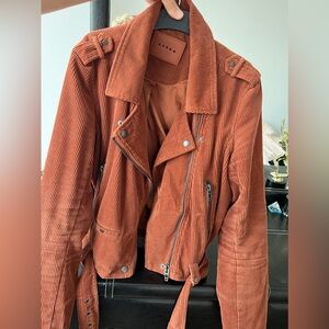 Blank NYC brown/burnt orange corduroy moto jacket